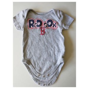 Boston Red Sox Onesie Gray MLB Short Sleeve Snaps 3-6 Months Infant